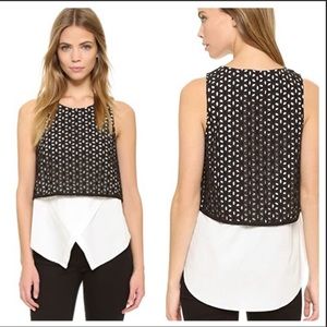 Derek Lam 10 Crosby Eyelet Layered Tank